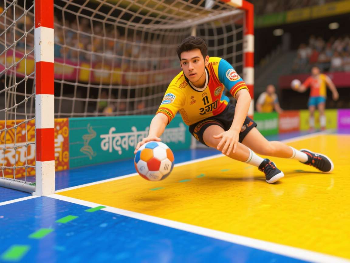 Handball Galaxy: India Stars - Realistic Gameplay Handball Galaxy: India Stars gameplay screenshot showing match in progress
